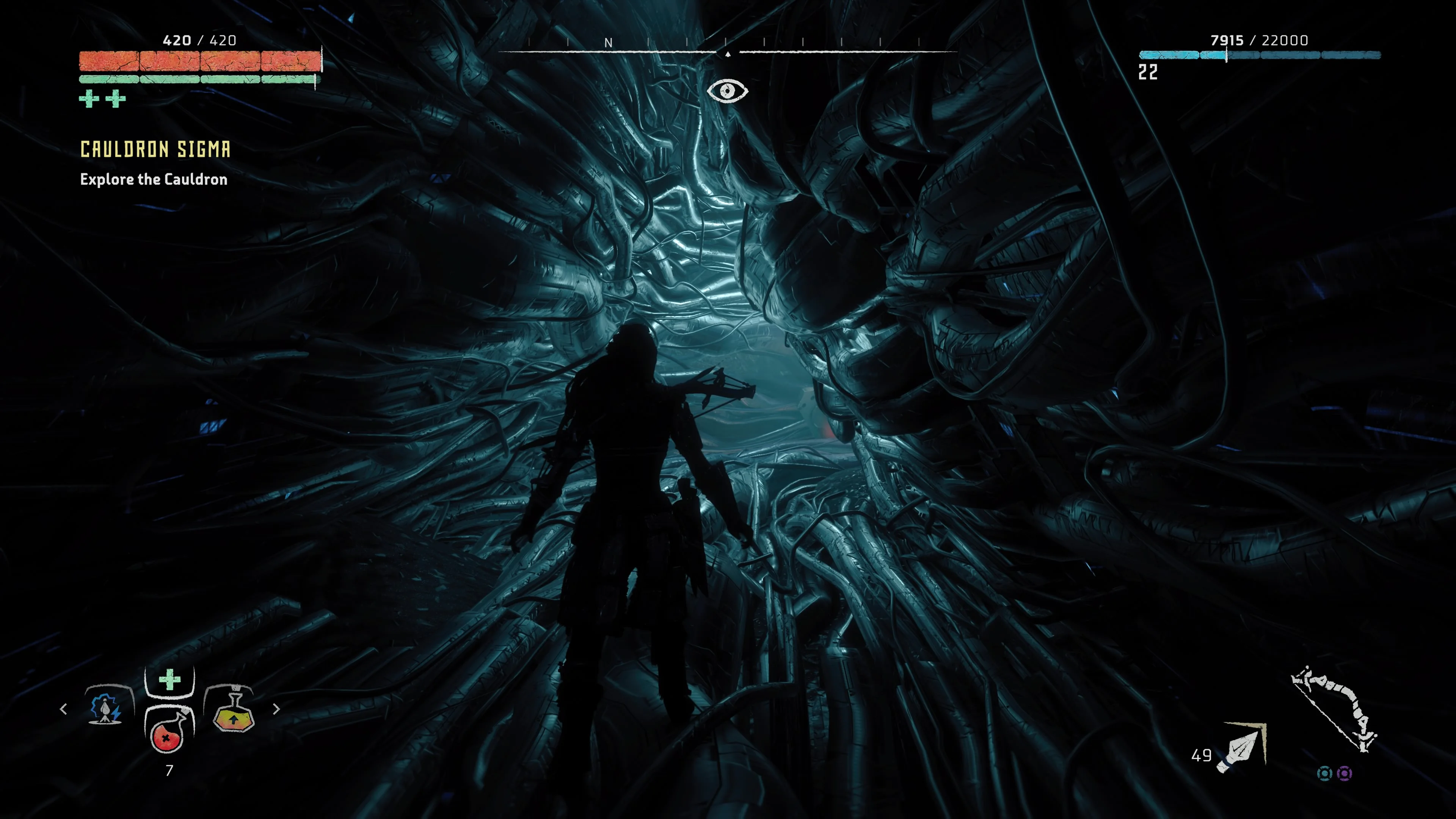 In some of the levels, you go through a door and descend into something that seems to be entirely made of this almost organic machinery. It's beautifully detailed.