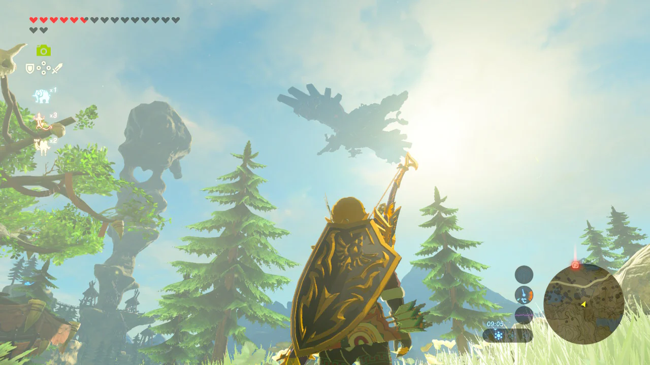 That thing up there is a dungeon. It flies around that tower in circles and you can see it from just about anywhere on the map. Honestly, this game is wild.