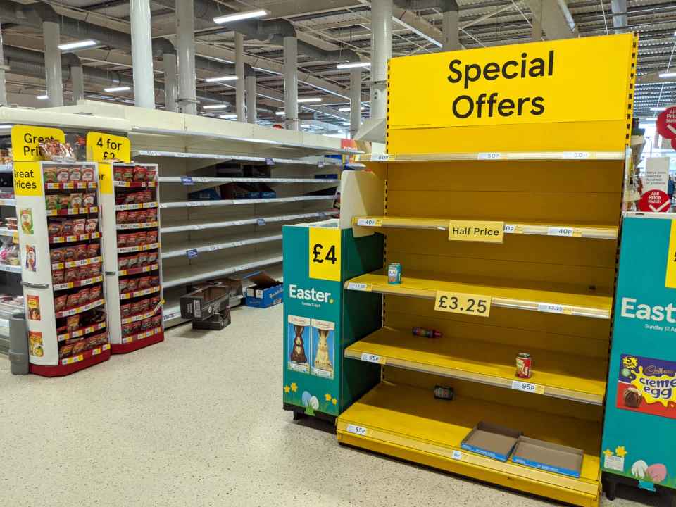 My local shop this morning. This was the pasta aisle.