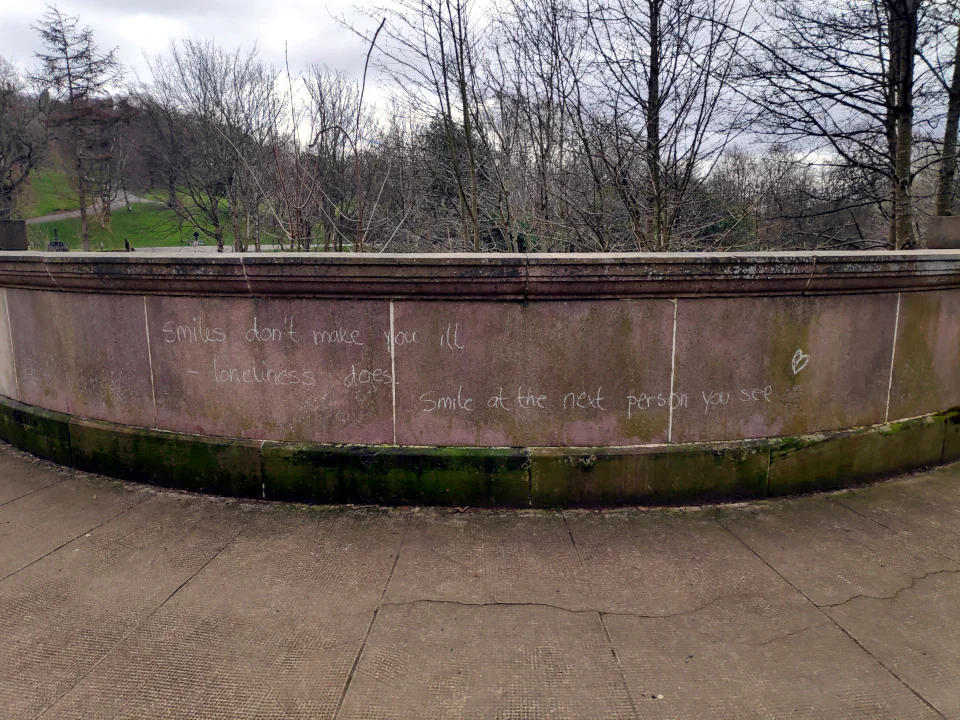 Honestly, know your audience. The people of Glasgow are friendly but they're not for walking about smiling.