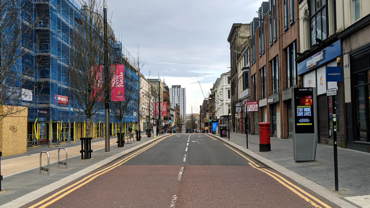 Looking down Sauchiehall Street towards Union Street.