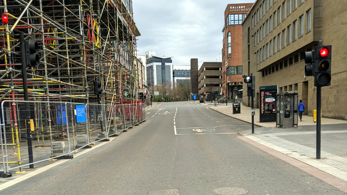 Taken from Suchiehall Street looking up towards Glasgow Caledonian University.