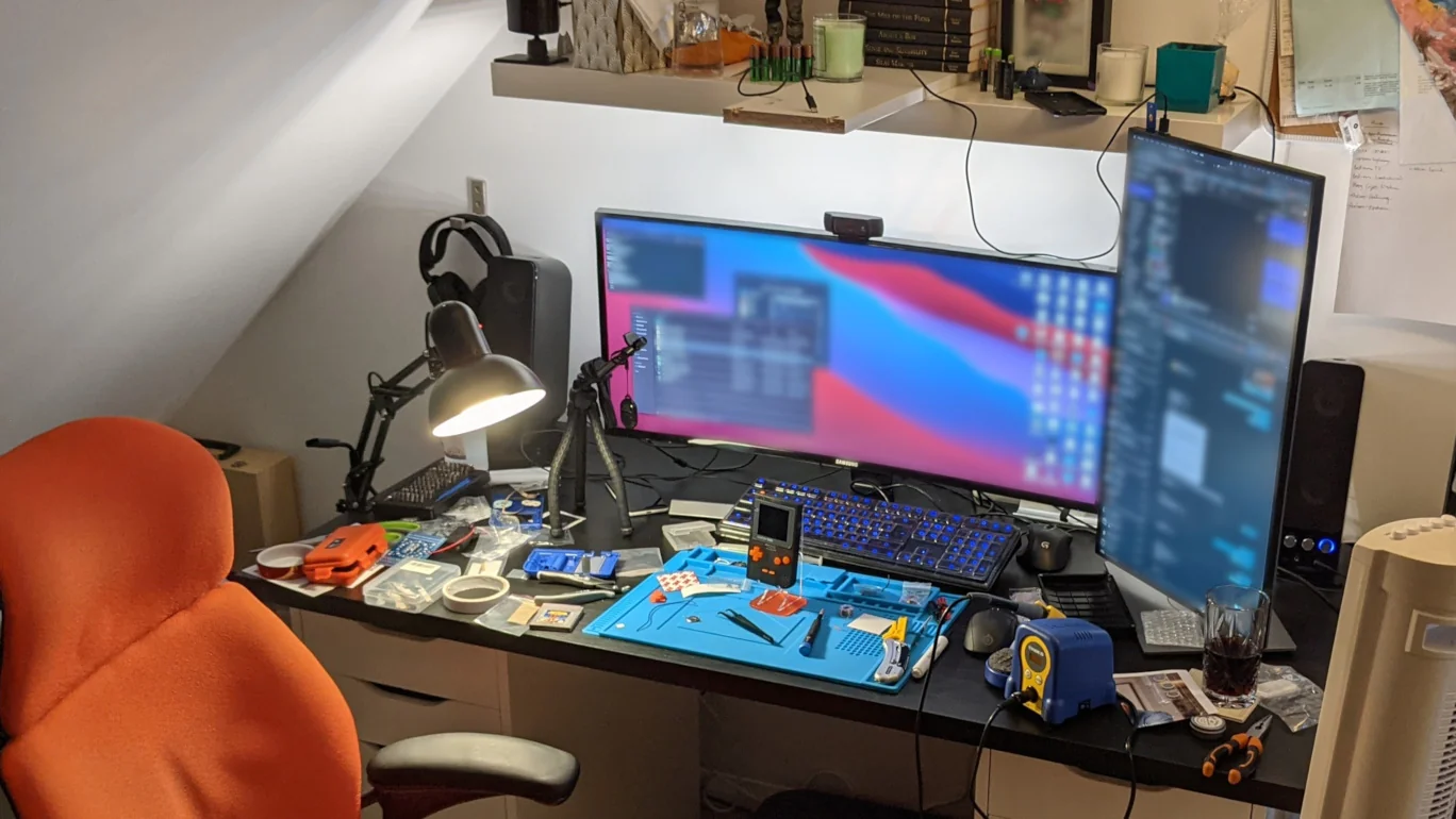 The aftermath of my very first stream! You can also see the plank of wood I used to create an overhead view.