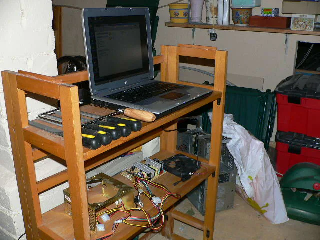 My Shelves and laptop.
